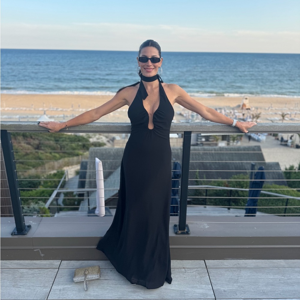 Meshki Black Halter Maxi Dress